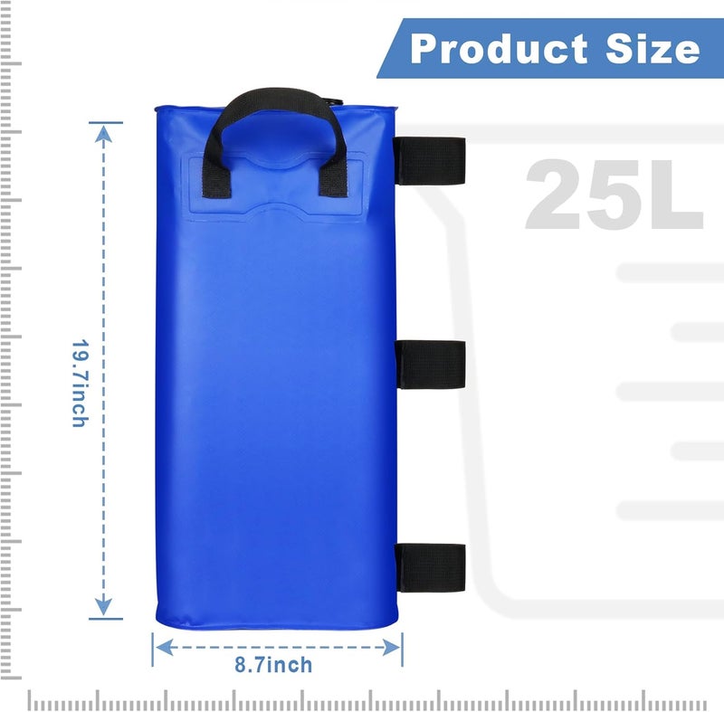 ILLUMINEW 4 Pack Canopy Water Weight Bag, 220 LBS Water Tent Weights Set of 4 Leg Weights for Gazebo, Pop Up Canopy, Canopies, Tent (Blue 25L) - Image 2